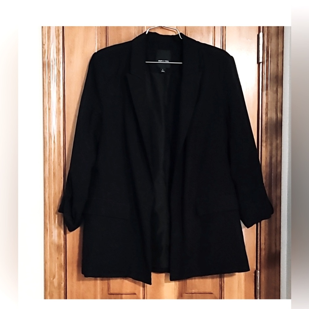Women's Simply Vera Vera Wang Roll-Tab Relaxed Blazer Size Large, NWT
